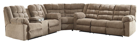 Workhorse Signature Design by Ashley 3-Piece Reclining Sectional