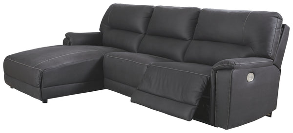 Henefer Signature Design by Ashley 3-Piece Power Reclining 3-Piece Reclining Sectional with Chaise