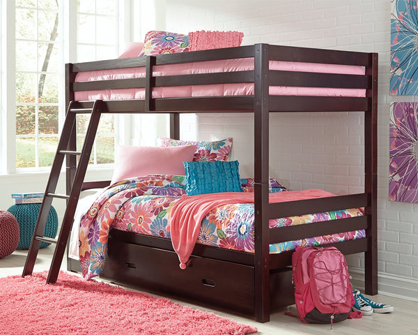 Signature Design by Ashley Halanton Twin over Twin Bunk Bed with 1 Large Storage Drawer