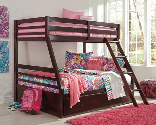 Signature Design by Ashley Halanton Twin over Full Bunk Bed with 1 Large Storage Drawer