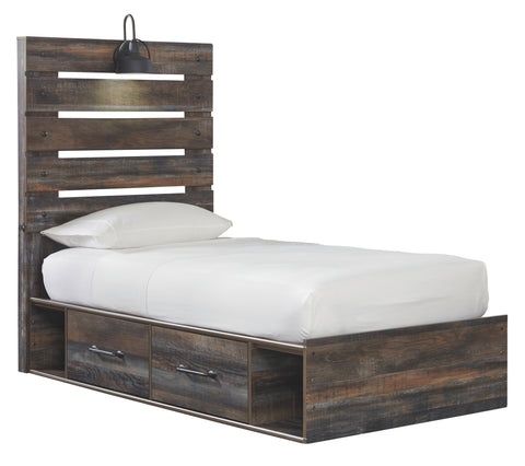Signature Design by Ashley Drystan Twin Panel Bed with 4 Storage Drawers