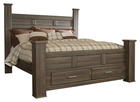 Signature Design by Ashley Juararo King Poster Bed with 2 Storage Drawers