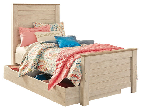 Signature Design by Ashley Willowton Twin Panel Bed with 1 Large Storage Drawer