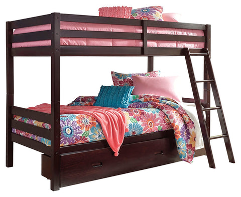 Signature Design by Ashley Halanton Twin over Twin Bunk Bed with 1 Large Storage Drawer