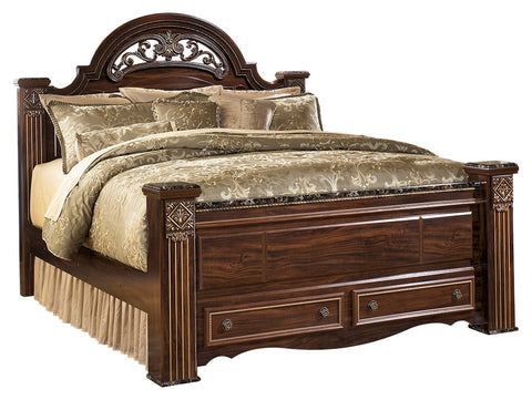 Signature Design by Ashley Gabriela King Poster Bed with 2 Storage Drawers