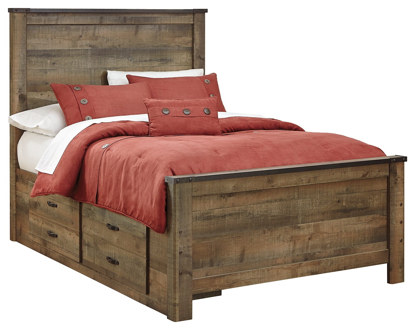 Signature Design by Ashley Trinell Panel Bed with 2 Storage Drawers