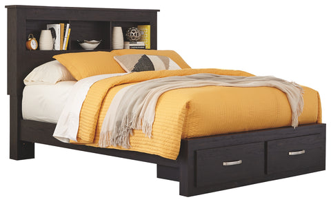 Signature Design by Ashley Reylow Queen Bookcase Bed with 2 Storage Drawers