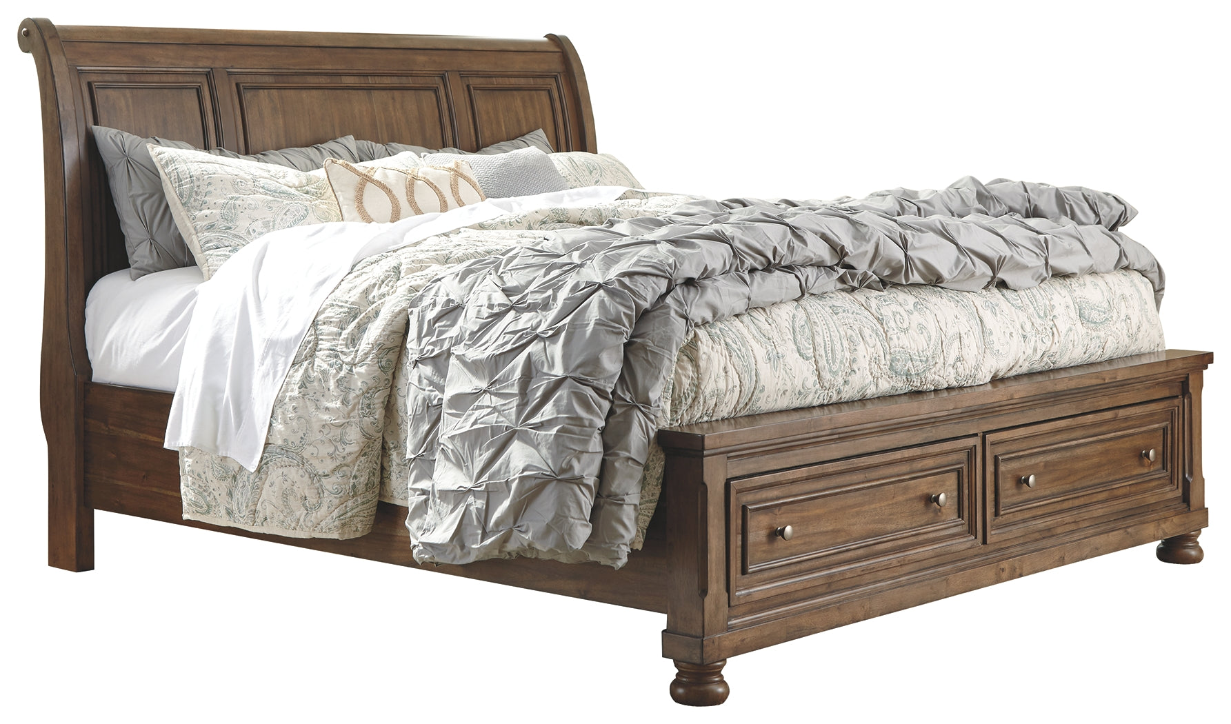 Signature Design by Ashley Flynnter California King Sleigh Bed with 2 Storage Drawers