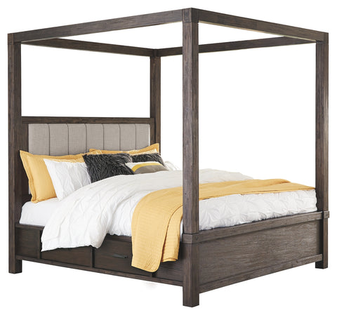 Millennium by Ashley Dellbeck King Canopy Bed with 4 Storage Drawers