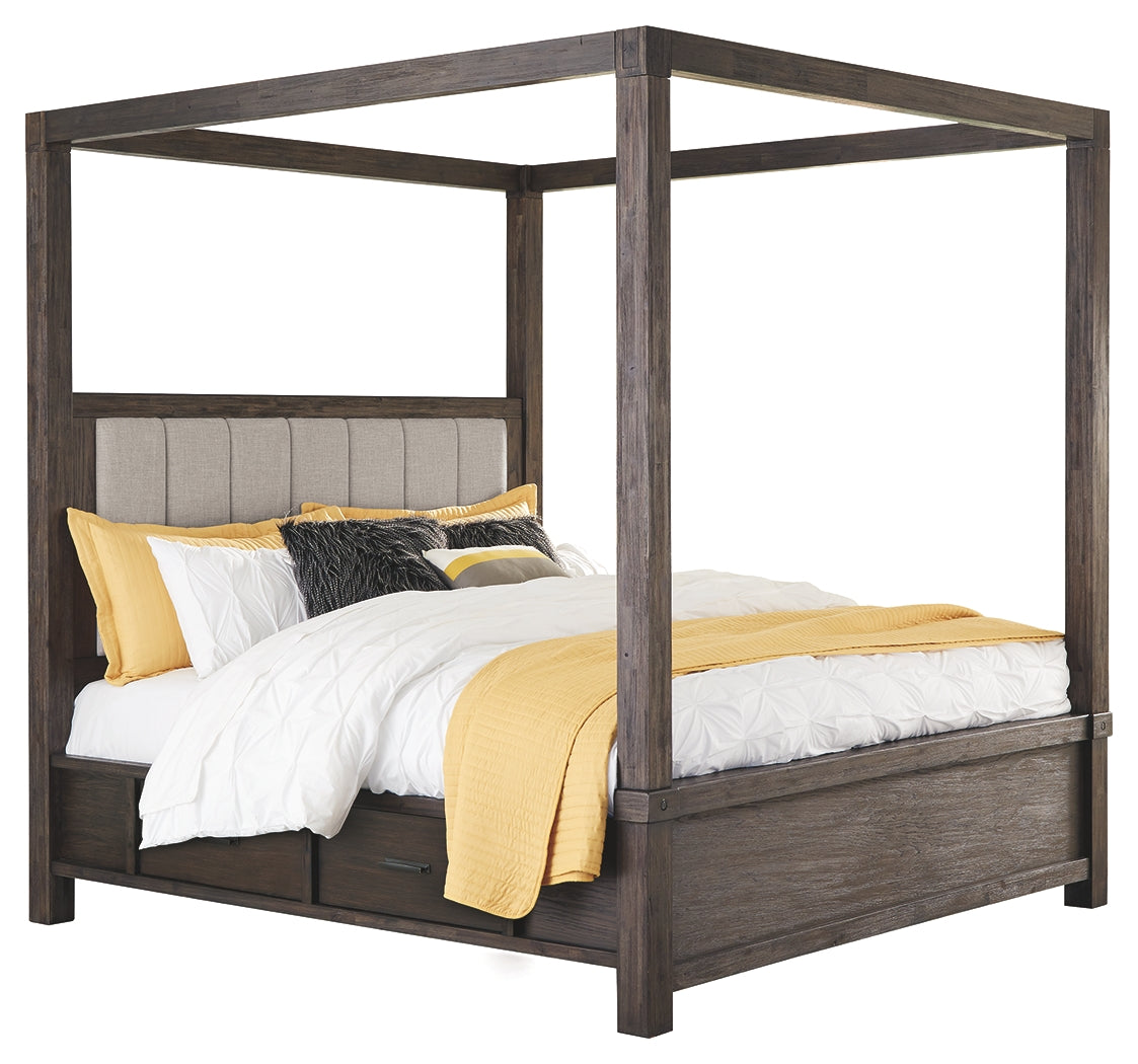 Millennium by Ashley Dellbeck California King Canopy Bed with 4 Storage Drawers