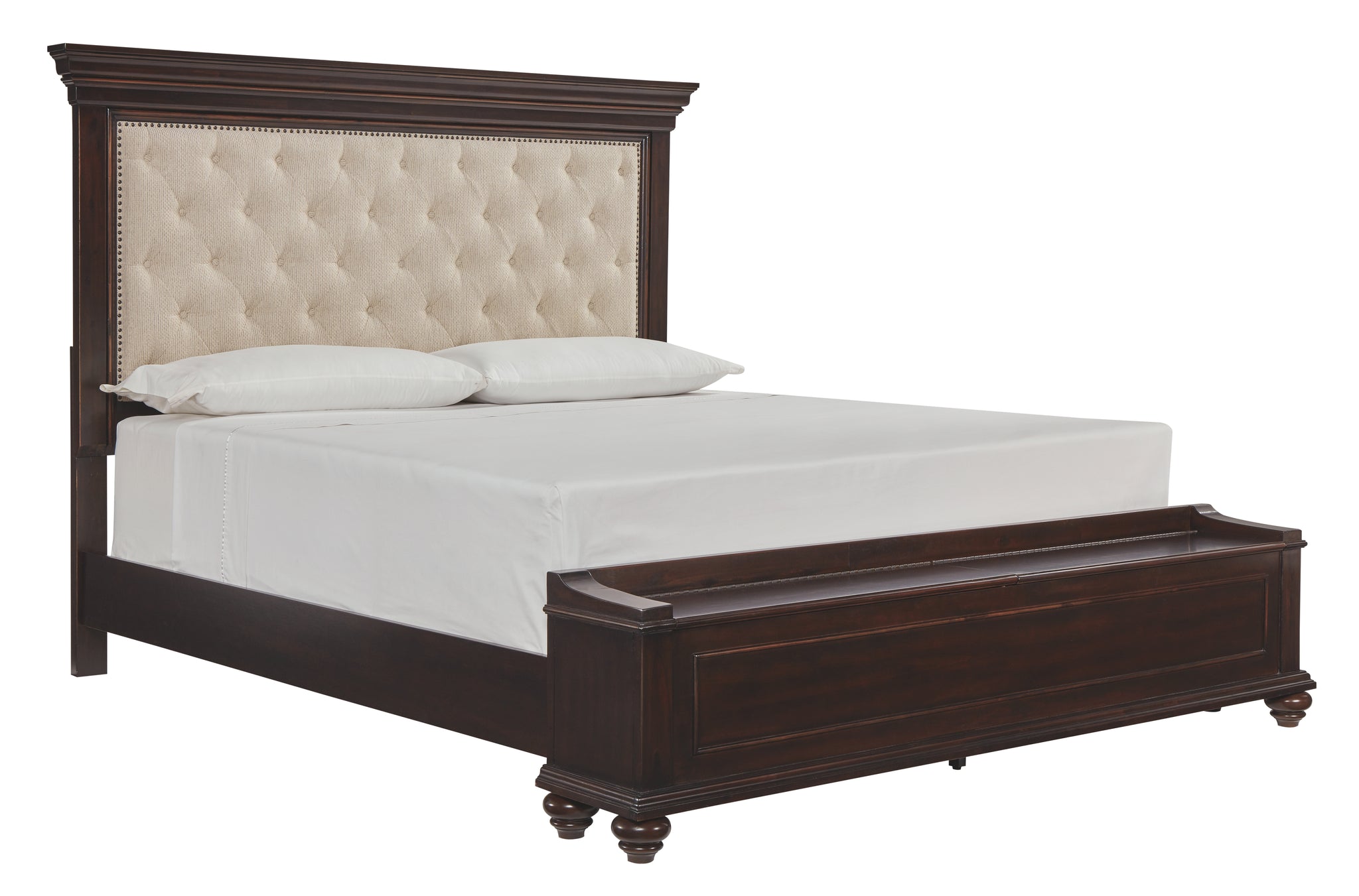 Signature Design by Ashley Brynhurst Queen Upholstered Bed with Storage Bench