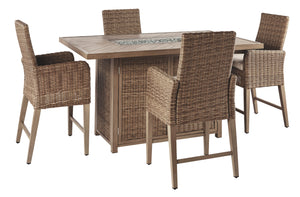 Beachcroft Signature Design 5-Piece Outdoor Bar Table Set
